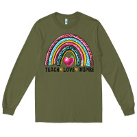 Army Green rainbow teach love inspire Long Sleeve Tee - NancyCooperArtShop