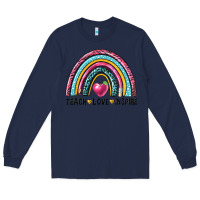 Navy rainbow teach love inspire Long Sleeve Tee - NancyCooperArtShop