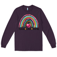 Plum rainbow teach love inspire Long Sleeve Tee - NancyCooperArtShop