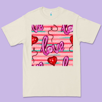 Valentines Day Heart And Love Balloons Seamless Pattern Premium Tee Designed By Bundleandbundleshop