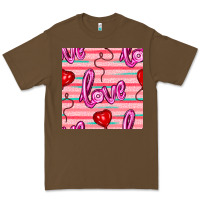 Cacao valentines day heart and love balloons seamless pattern Premium Tee - BundleAndBundleShop