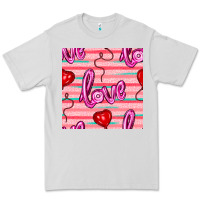 Dove Grey valentines day heart and love balloons seamless pattern Premium Tee - BundleAndBundleShop