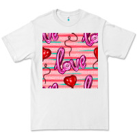 White valentines day heart and love balloons seamless pattern Premium Tee - BundleAndBundleShop