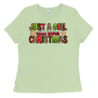Just A Girl Who Loves Christmas With Cookies Ladies Tee | Teevron