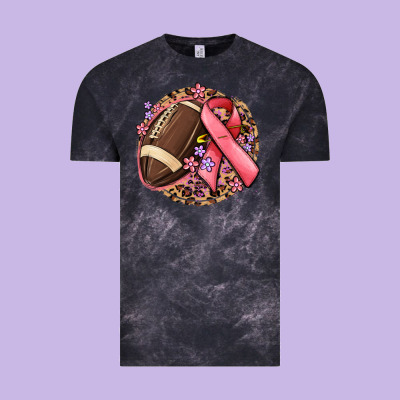 Breast Cancer Ribbon And American Football Vintage Tee Designed By Maliassmallbusiness