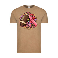 Vintage Coffee breast cancer ribbon and american football Vintage Tee - MaliasSmallBusiness