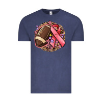 Vintage Denim breast cancer ribbon and american football Vintage Tee - MaliasSmallBusiness