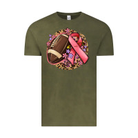 Vintage Olive breast cancer ribbon and american football Vintage Tee - MaliasSmallBusiness