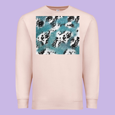 Teal Glitter And Cowhide Premium Sweatshirt Designed By Tumblerdesignbyshophia