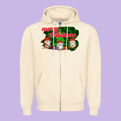 Merry Christmas - Gnome - Gnome Zipper Hoodie Designed By Bettercallsaul