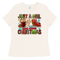 Bone just a girl who loves christmas Ladies Tee - FaDigitalArtStudio
