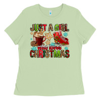 Matcha just a girl who loves christmas Ladies Tee - FaDigitalArtStudio