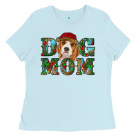 Baby Blue Christmas Beagle Dog Mom Ladies Tee - RanaPortraitStore