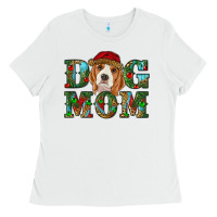 White Christmas Beagle Dog Mom Ladies Tee - RanaPortraitStore