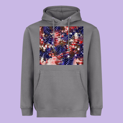 American Flag Sparkly  Tumbler Heavyweight Hoodie Designed By Howdyjamesfarm