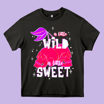 A Little Wild A Little Sweet Heavy Core Tee Designed By Jahusdesignshop