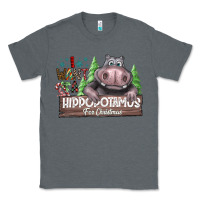 Charcoal Heather I Want a Hippopotamus for Christmas Classic Tee - CowhideDigitalArt
