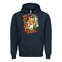 Navy Christmas Ho Ho Ho Zipper Hoodie - Bettercallsaul