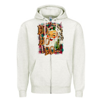 Oatmeal Heather Christmas Ho Ho Ho Zipper Hoodie - Bettercallsaul