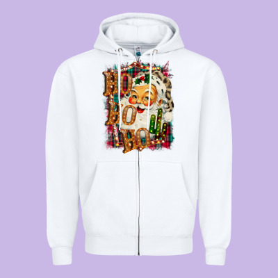 Christmas Ho Ho Ho Zipper Hoodie Designed By Bettercallsaul