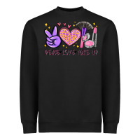 Black peace love make up Heavyweight Sweatshirt - MaliasSmallBusiness