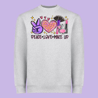 Peace Love Make Up Heavyweight Sweatshirt Designed By Maliassmallbusiness