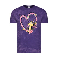 Cloud Purple heart cross Vintage Tee - MaliasSmallBusiness