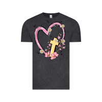 Vintage Black heart cross Vintage Tee - MaliasSmallBusiness