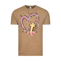 Vintage Coffee heart cross Vintage Tee - MaliasSmallBusiness