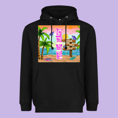 Feeling Beachy Heavyweight Hoodie Designed By Tumblerdesignbyshophia