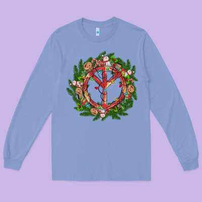 Christmas Peace Long Sleeve Tee Designed By Maliassmallbusiness