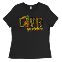 Black love summer pinapple Ladies Tee - CowhideDigitalArt