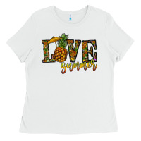 White love summer pinapple Ladies Tee - CowhideDigitalArt