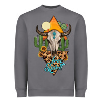 Free Spirit Bull Skull Heavyweight Sweatshirt | Teevron