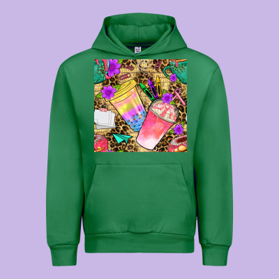 School Girl Coffee Cup With Leopard Seamless Pattern Bbs Urban Hoodie Designed By Bundleandbundleshop