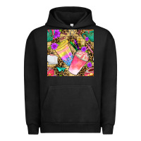 Pigment Black school girl coffee cup with leopard seamless pattern bbs Urban Hoodie - BundleAndBundleShop