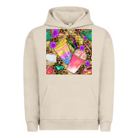 Pigment French Oak school girl coffee cup with leopard seamless pattern bbs Urban Hoodie - BundleAndBundleShop