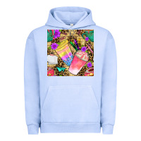 Pigment Grape Ice school girl coffee cup with leopard seamless pattern bbs Urban Hoodie - BundleAndBundleShop