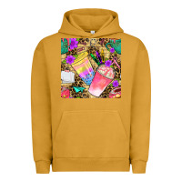 Pigment Peanut Butter school girl coffee cup with leopard seamless pattern bbs Urban Hoodie - BundleAndBundleShop