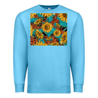 Ocean Blue rustic sunflowers Premium Sweatshirt - TumblerDesignByShophia