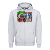 Heather Grey santa little helper Zipper Hoodie - Bettercallsaul