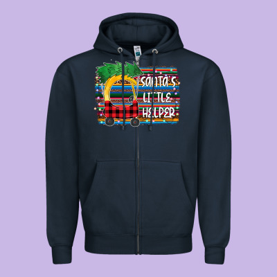 Santa Little Helper Zipper Hoodie Designed By Bettercallsaul