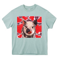 Arona valentine's day glitter hearts pig Heavy Core Tee - BarkalooDesign