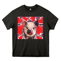 Asphalt valentine's day glitter hearts pig Heavy Core Tee - BarkalooDesign