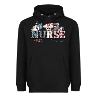Black American Nurse 4th of july Heavyweight Hoodie - HowdyJamesFarm