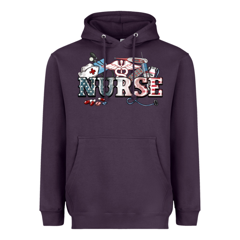 American Nurse 4th Of July Heavyweight Hoodie by HowdyJamesFarm | Teevron