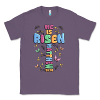 Lavender he is risen cross Classic Tee - MaliasSmallBusiness