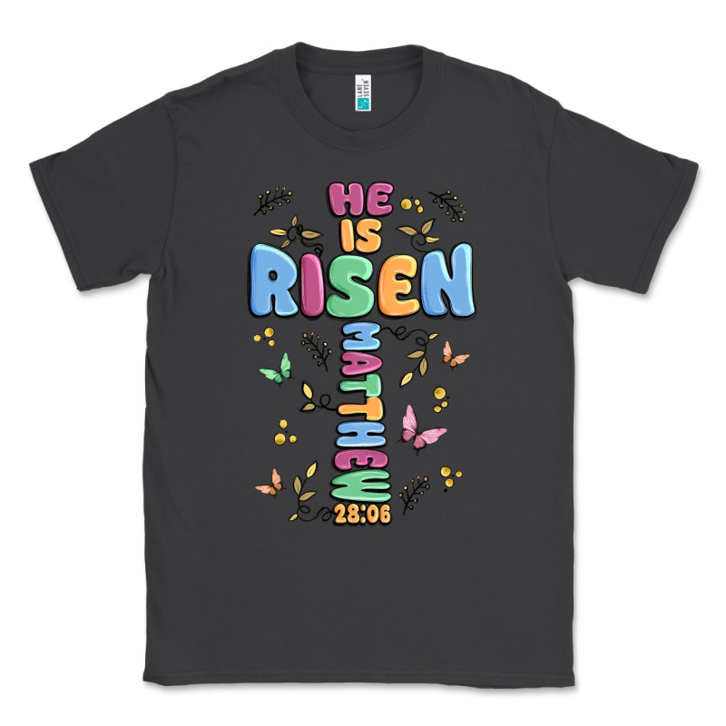 He Is Risen Cross Classic Tee by MaliasSmallBusiness | Teevron