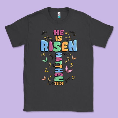 He Is Risen Cross Classic Tee Designed By Maliassmallbusiness