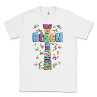 White he is risen cross Classic Tee - MaliasSmallBusiness
